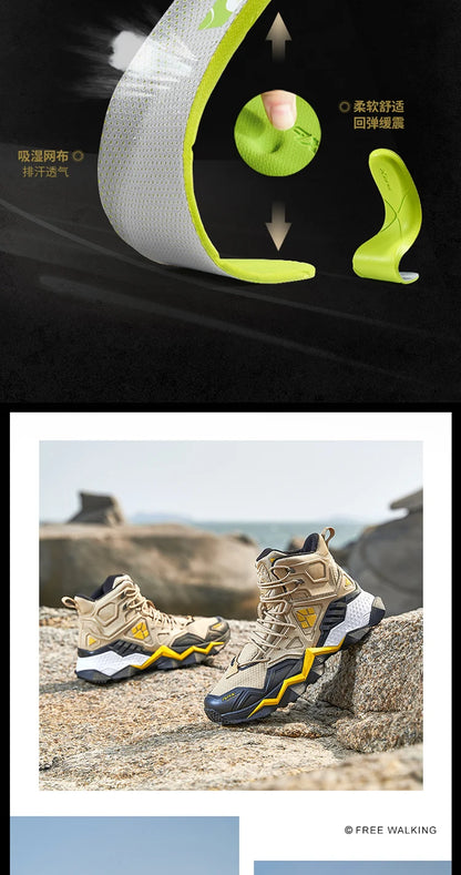Rax Men's Waterproof Hiking Shoes Breathable Hiking Boots Outdoor Trekking Boots Sports Sneakers Tactical Shoes