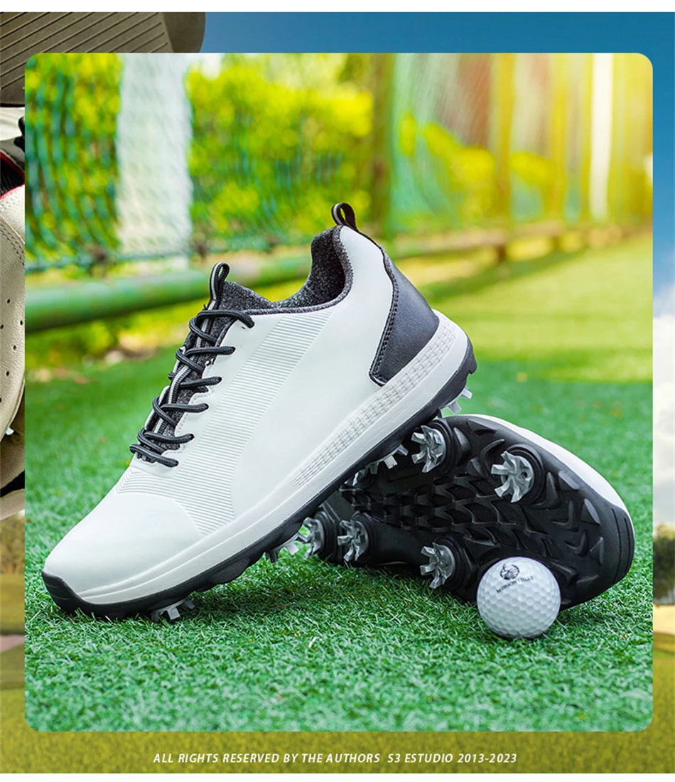 Hot Sale Leisure Golf Shoes Men's Waterproof Golf Spikes Sneakers Professional Non-Slip Golf Trainers Luxury Sports Shoes