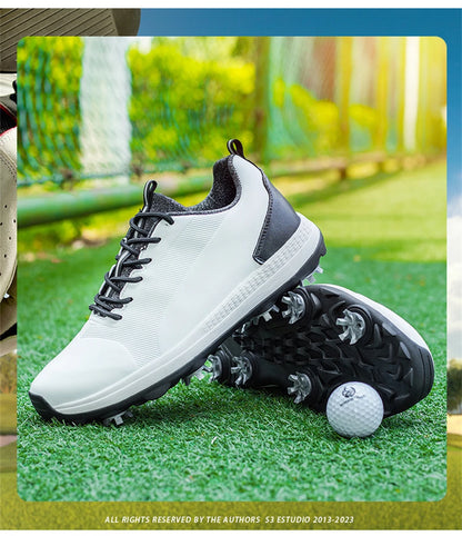 Hot Sale Leisure Golf Shoes Men's Waterproof Golf Spikes Sneakers Professional Non-Slip Golf Trainers Luxury Sports Shoes