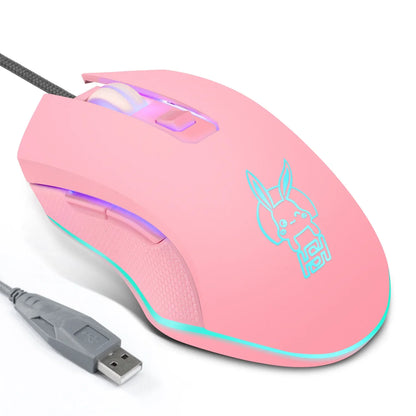 Färgstark lysande USB-C-mus med ljudavstängning för bärbar dator med Type-C – gamingmus