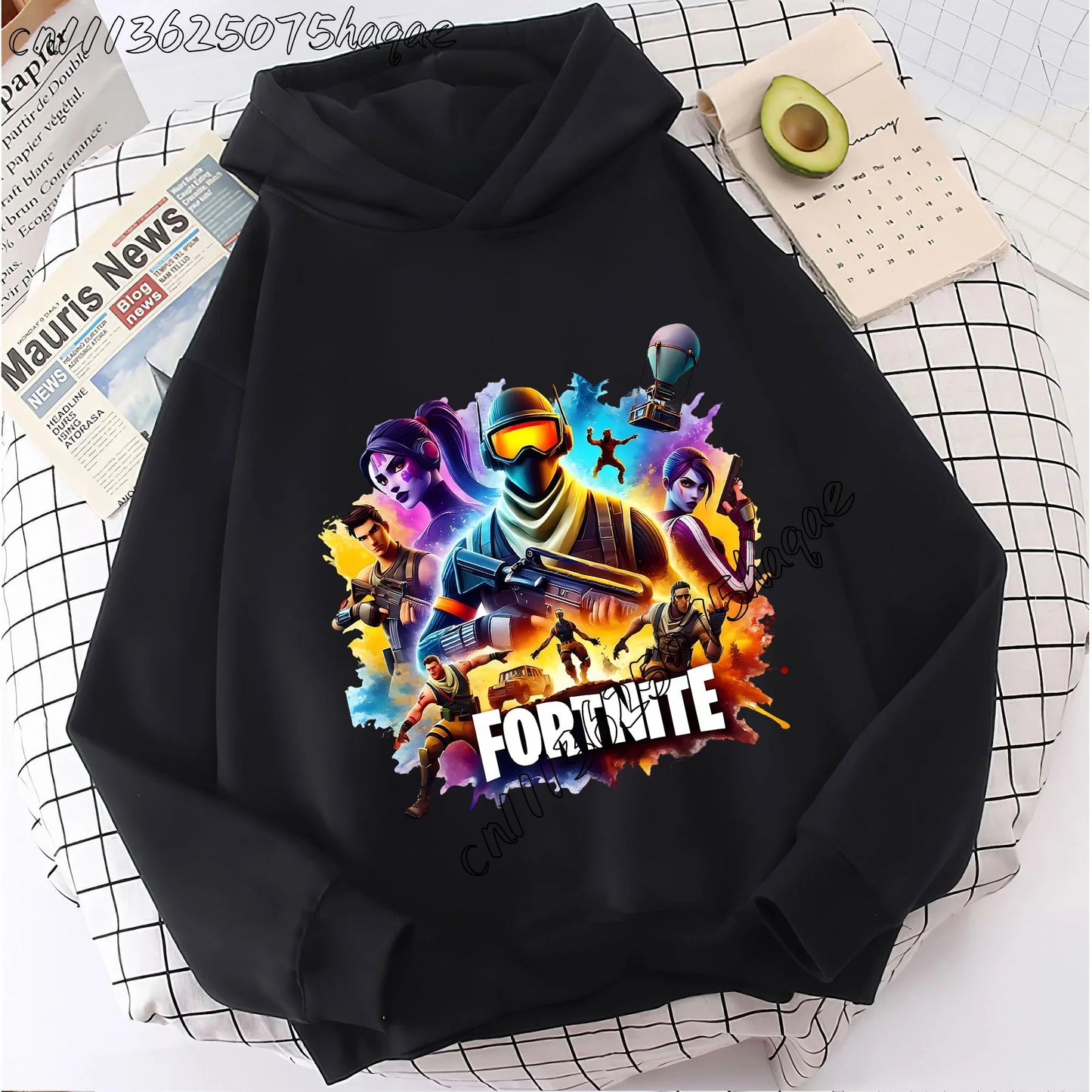 Casacos com capuz Fortnites para criança, sweatshirts anime Fortress Night, hoodies de jogo para primavera e outono, roupa desportiva infantil, presente