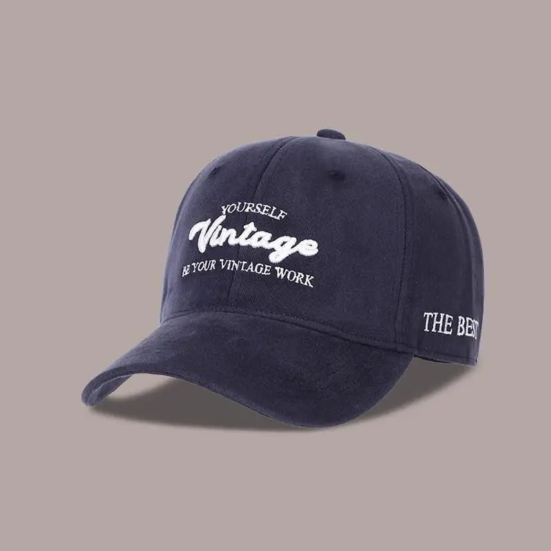 Baseball Caps Women Embroidered Letter Snapback Hats For Women Men Vintage Wide Brim Deep Top Sunscreen Sunshade Bone Cap