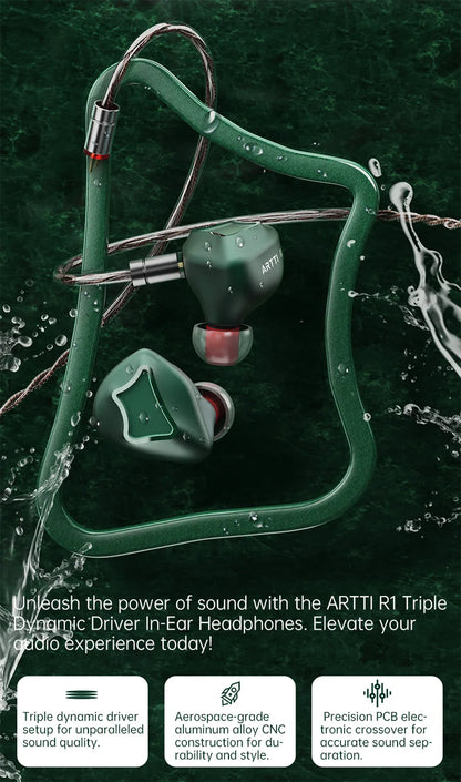 ARTTI T10 Planar Driver In-Ear HiFi Earphones, Wired IEM Monitors with 14.2mm Planar Driver, Detachable 0.78mm 2-Pin Cable, 3.5mm/4.4mm Audiophile Earbuds