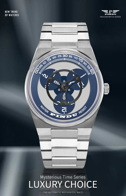 PINDU Design New Stainless Steel Mechanical Watch Men TOP-Luxury Sapphire Mirror Miyota 8215 Movement Waterproof Automatic Watch