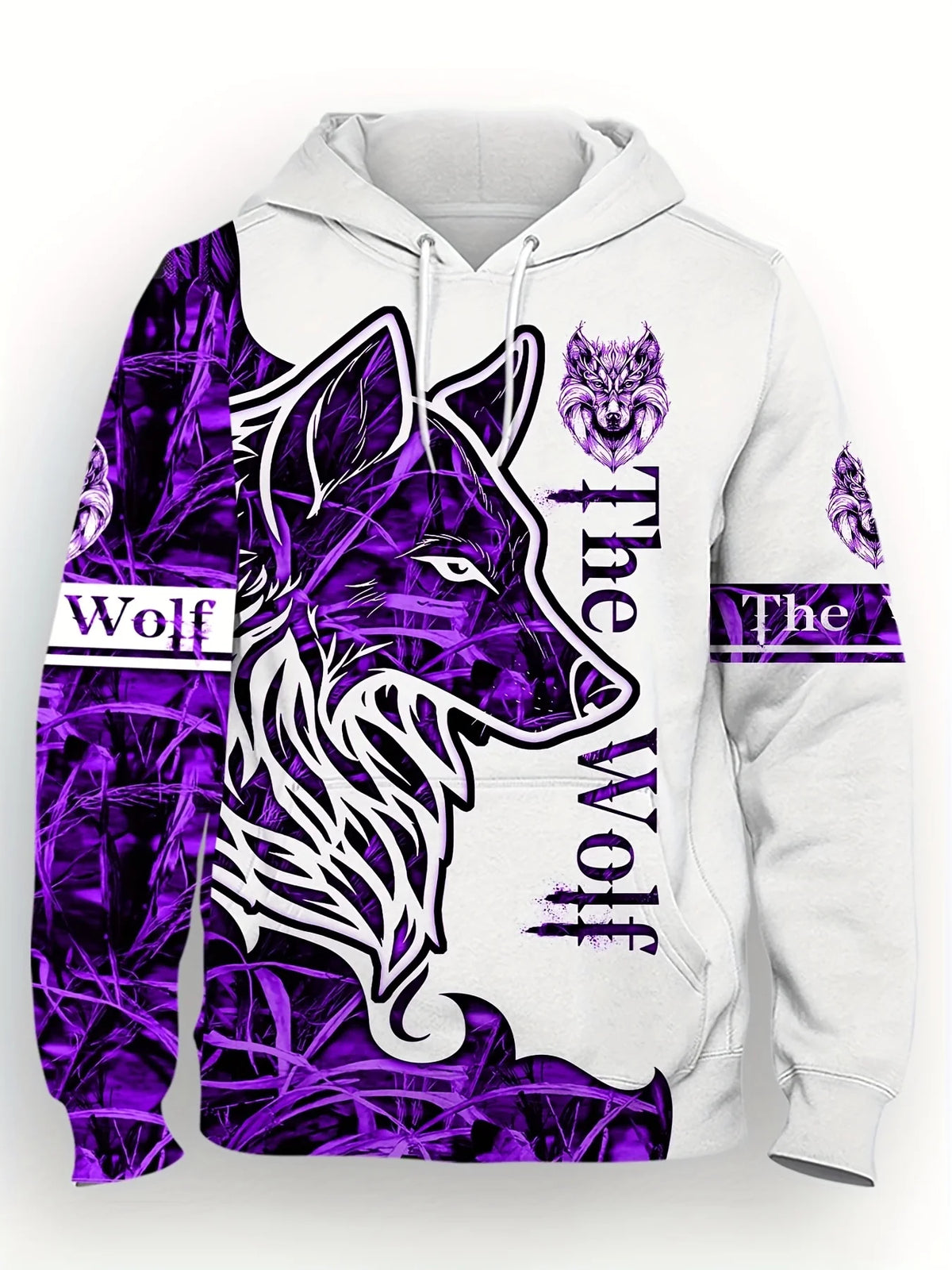 Sudadera con capucha personalizada de otoño para hombre, a la última, con estampado de lobos, suave y cómoda, ropa de estilo urbano para exterior