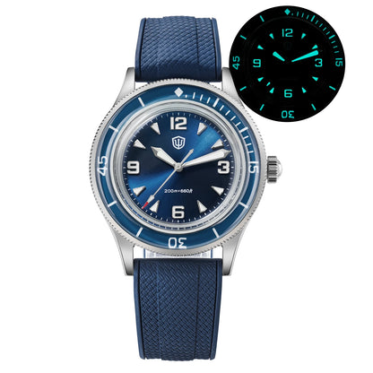 Watchdives WD50Q 38mm Watch Stainless Steel VH31 Sweep Seconds Quartz Movement Men Watches Bubble Sapphire Luminous Waterproof