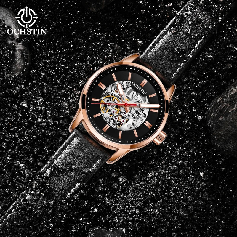 OCHSTIN Automatic Mens Watches Top Brand Luxury Royal Luminous Skeleton Waterproof Mechanical Fashion Male Clock Gifts for Men