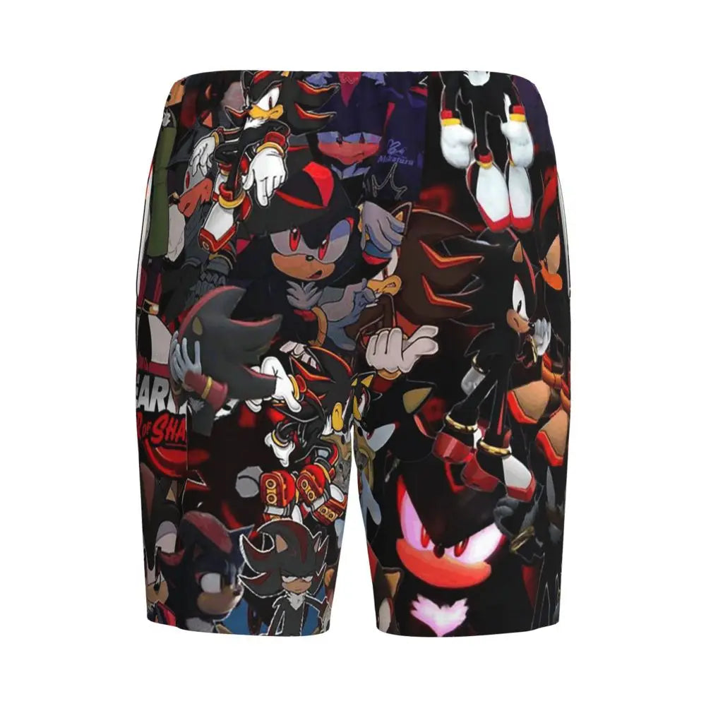 Pantalones cortos de pijama personalizados de Sonic the Hedgehog para hombre, para dormir y estar por casa