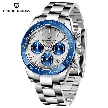 PAGANI DESIGN V2 40MM Meteorite Dial Men Quartz Watches Sapphire Retro Chronograph Waterproof Watch For Men