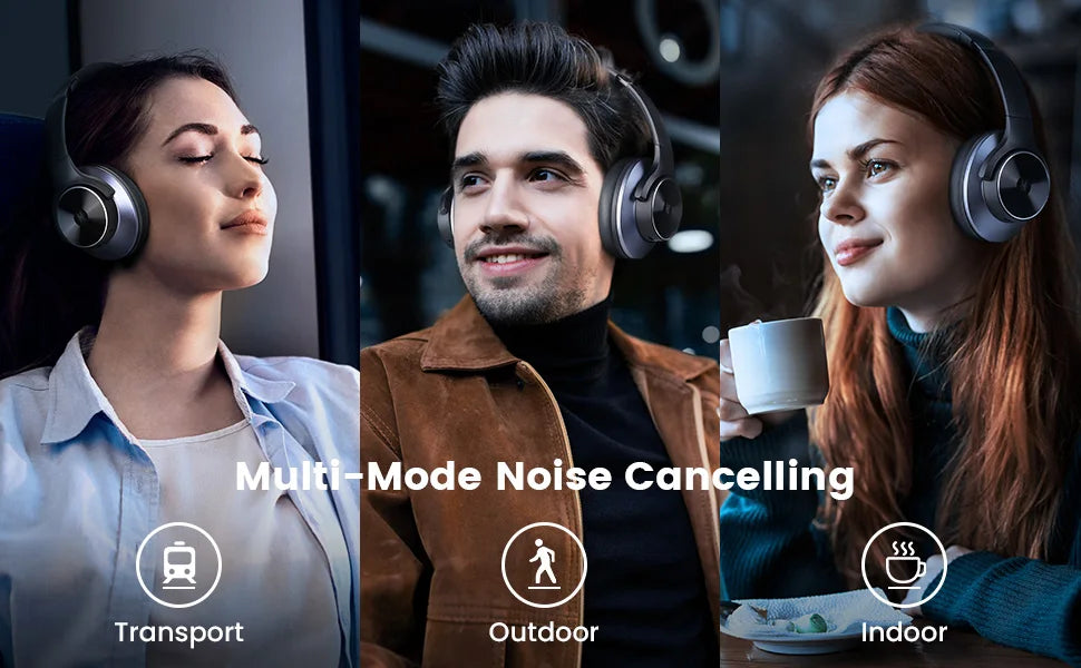 Oneodio A10 Bluetooth 5.4 Headphones Hybrid Active Noise Cancelling With Hi-Res Audio Over Ear Wireless Headset ANC With 5-Mic