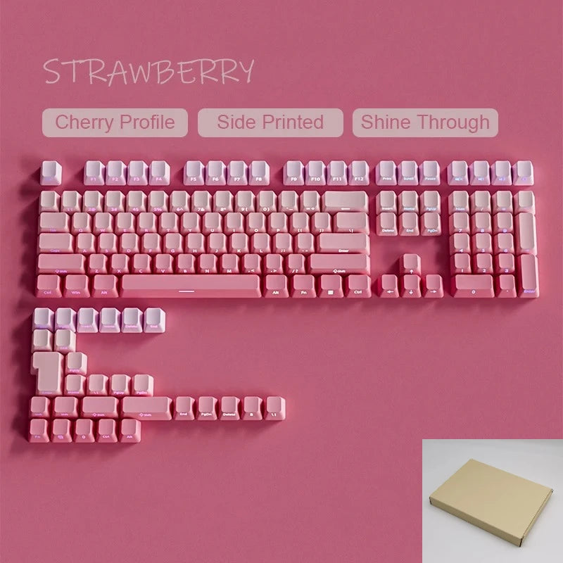2025 Original Daylight Keycaps PTB Translucent, Side-engraved Oem 136 Keys, Customized To Fit 60/84/98/108 Mechanical Keyboards.