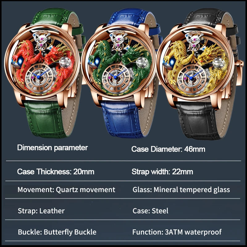 PINDU Design 2025 NEW Men Watch Diamond TourbillionTop Brand Luxury Astronomia Quartz Watch Men sapphire glass waterproof Watch