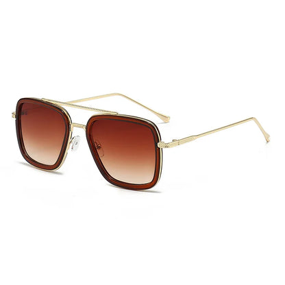 Ochelari de soare pătrați pentru bărbați, ochelari de soare metalici în stil steampunk pentru femei, ochelari de soare la modă pentru activități în aer liber, accesoriu unisex