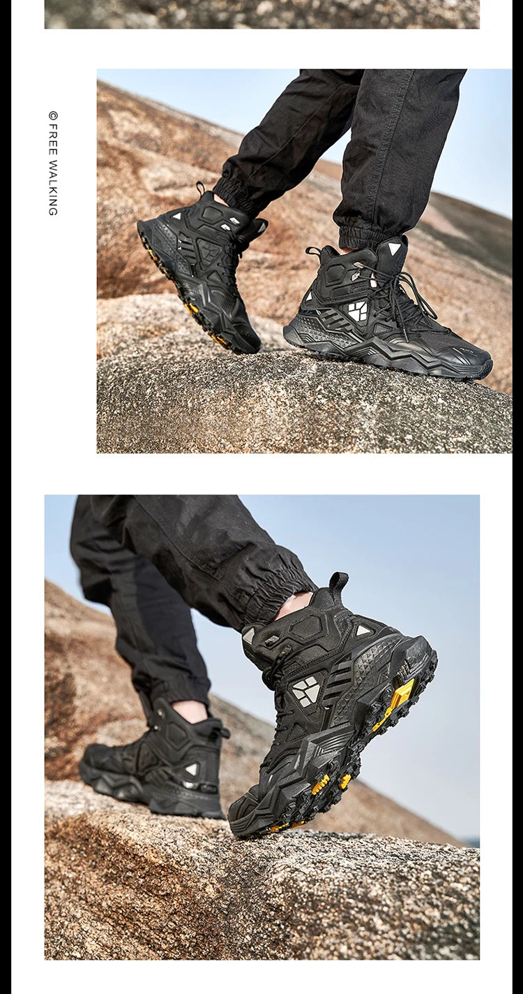 Rax Men's Waterproof Hiking Shoes Breathable Hiking Boots Outdoor Trekking Boots Sports Sneakers Tactical Shoes