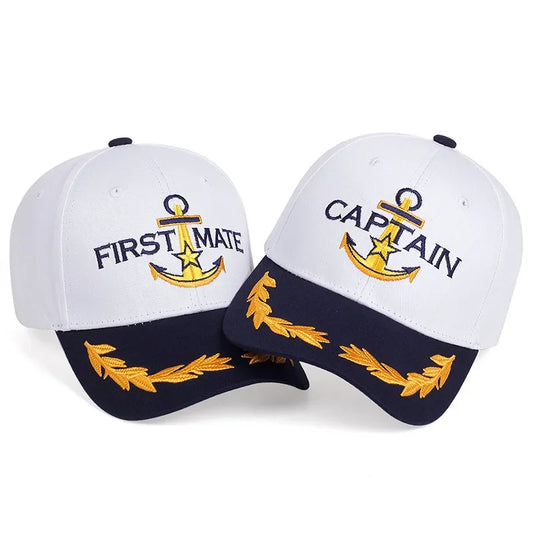 Brand Oohmy Men Women Baseball Caps Embroidered Captain & First Mate Hats Boating Marine Sailor Party Fun Hat