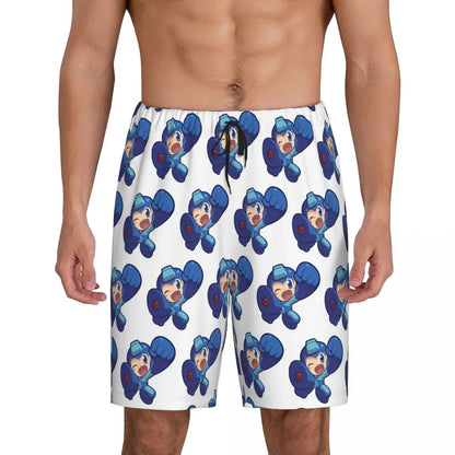 Pantalones cortos de pijama personalizados de Mega Man, para hombre, ropa de dormir, pantalones cortos de estar por casa, pantalones para dormir