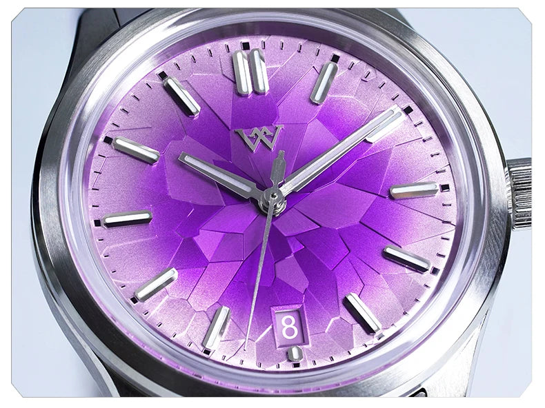 WM Watch Automatic Mechanical Watch NH35 Glacier Series 100M Waterproof AR Coated Sapphire Welly Merck Watch for Men WM226