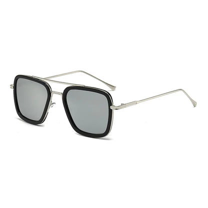 Ochelari de soare pătrați pentru bărbați, ochelari de soare metalici în stil steampunk pentru femei, ochelari de soare la modă pentru activități în aer liber, accesoriu unisex
