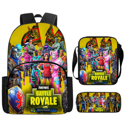 Fortnite 3Pcs Bag Set, Backpack with Front Pocket, Crossbody Bag and Pencil Case,  Boys girls The best gift for children
