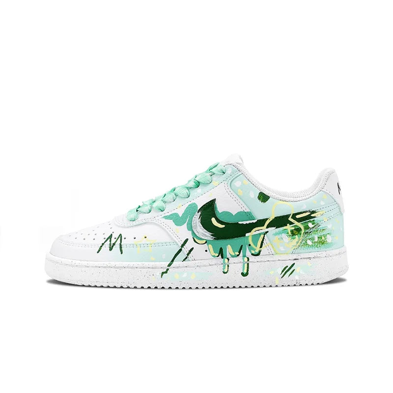 Räätälöidyt lenkkarit Nike Court Vision 1 ”Mint Gorgeous” Huiya Käsintehdyt High Street Campus -lenkkarit, liukumattomat miesten lenkkarit