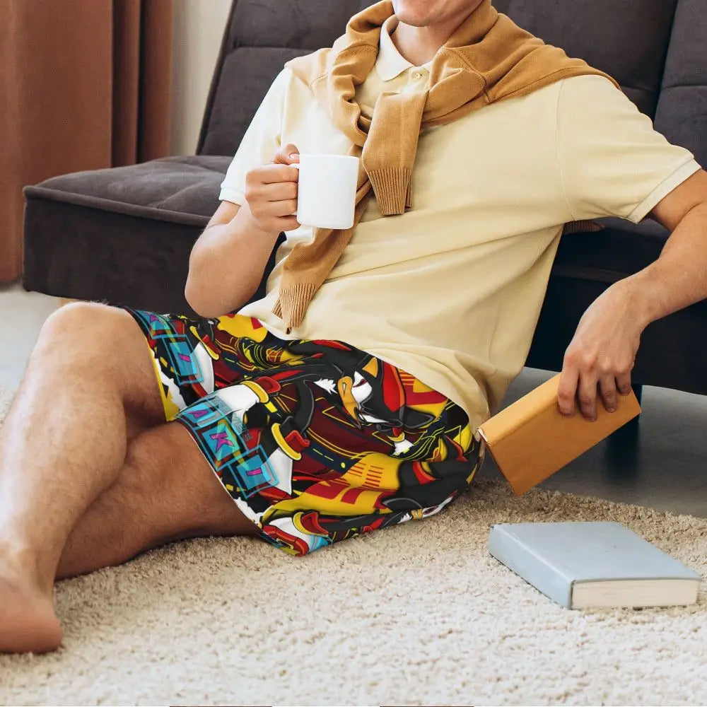 Pantalones cortos de pijama personalizados de Sonic the Hedgehog para hombre, para dormir y estar por casa