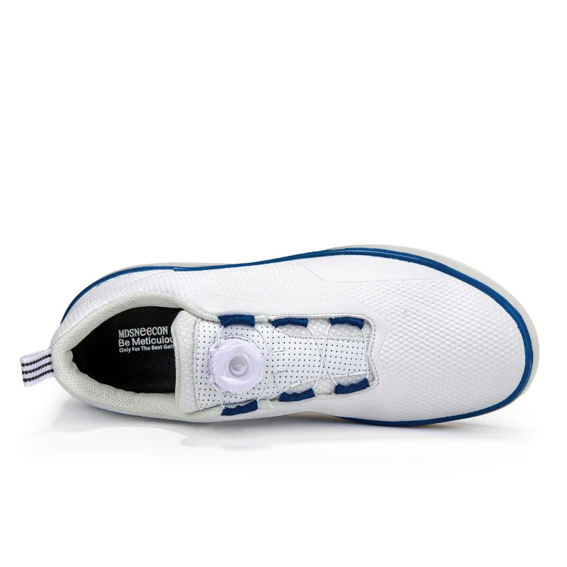 Couple Golf Shoes Men's White Waterproof Rotating Buckle Fitness Spikeless Non-slip Golf Golfer Training Golf Sneakers Women