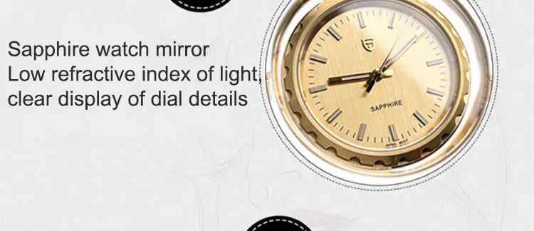 PAGANI DESIGN Men's Quartz Watches Ultra-Thin 7mm Series 37mm Sapphire Stainless Steel Waterproof Watches for Men TMI VJ21