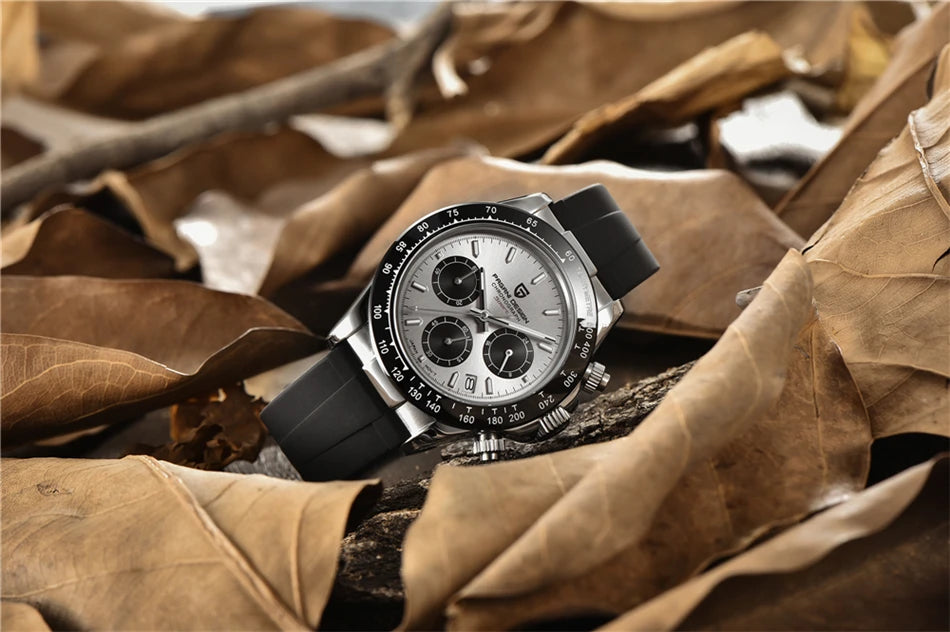 PAGANI DESIGN V2 40MM Meteorite Dial Men Quartz Watches Sapphire Retro Chronograph Waterproof Watch For Men