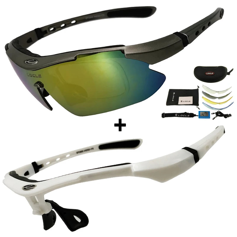 Ochelari de ciclism LOCLE UV400 polarizați pentru bărbați – pentru șosea, MTB, biciclete, pescuit, călărie – ochelari de protecție pentru ciclism