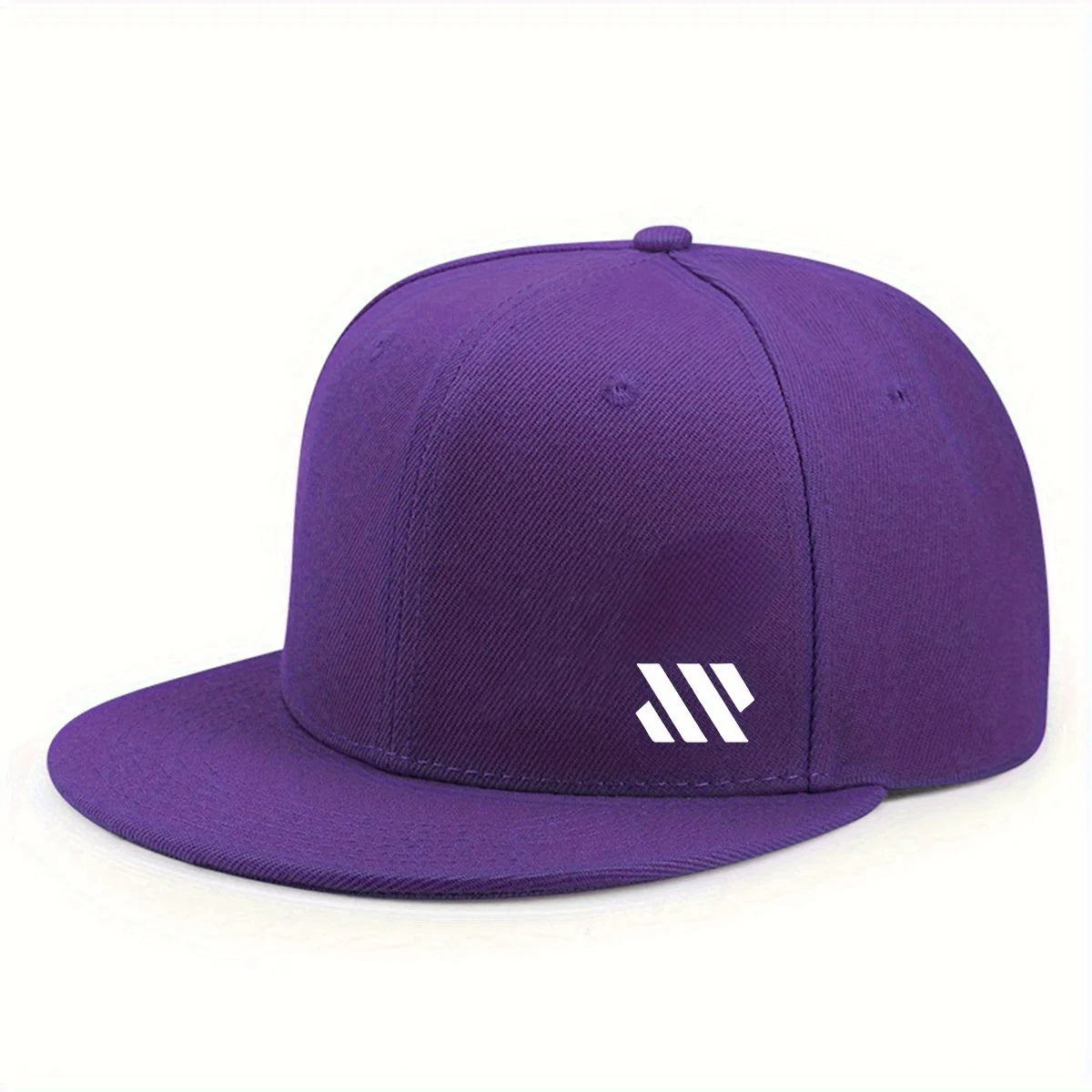 Baseball Hat With White Logo Unisex Adjustable Breathable Flat Brimmed Hat Lightweight Outdoor Travel Hat Headwear