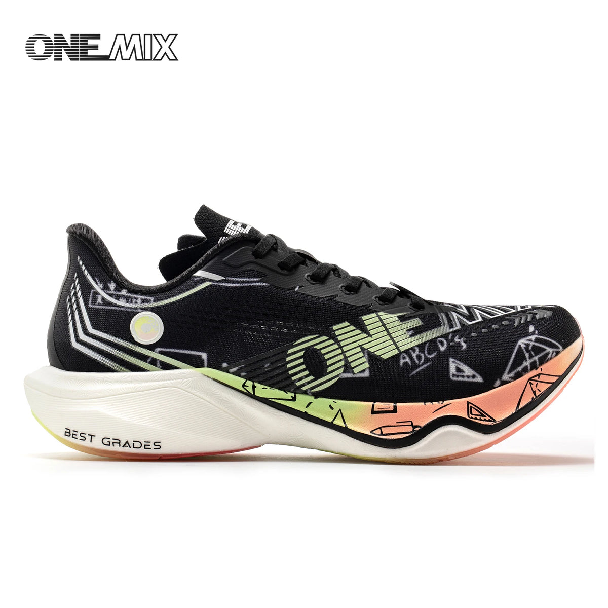 ONEMIX Nové nylonové běžecké boty s karbonovou deskou pro maraton a závody – tlumící nárazy, profesionální stabilní opora, ultralehké tenisky s odrazem