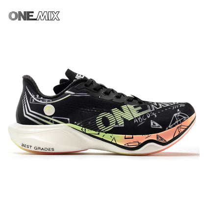ONEMIX Nové nylonové běžecké boty s karbonovou deskou pro maraton a závody – tlumící nárazy, profesionální stabilní opora, ultralehké tenisky s odrazem