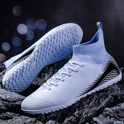 Chaussures de football pour adultes haute performance, unisexes, pour terrain extérieur et intérieur en gazon synthétique, avec crampons, chaussures de football pour garçons, semelles à crampons