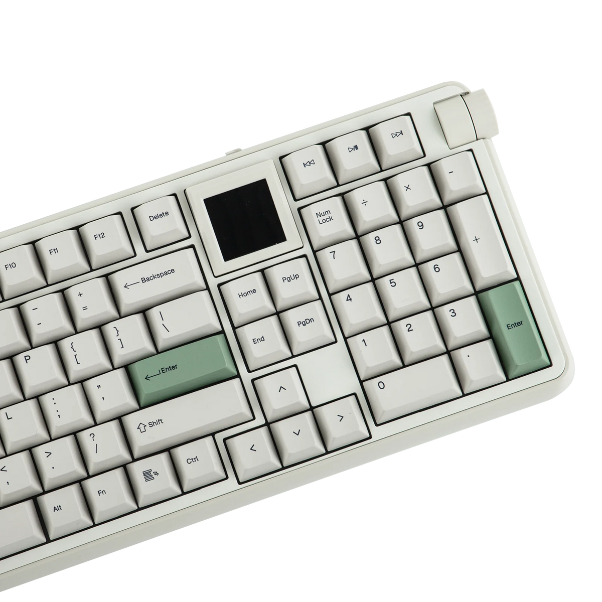 EPOMAKER RT100 PRO 100 % ANSI US -asettelu, tiiviste, langallinen/Bluetooth/2,4 GHz langaton mekaaninen näppäimistö, 1,54 tuuman näyttö ja äänenvoimakkuuden säätönuppi