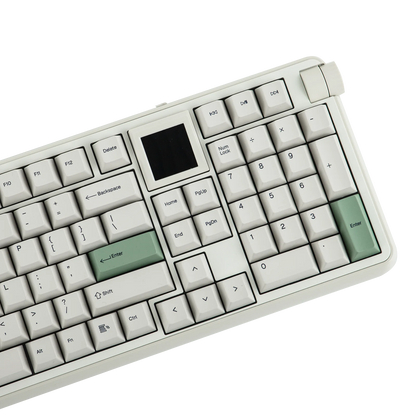 EPOMAKER RT100 PRO 100 % ANSI US -asettelu, tiiviste, langallinen/Bluetooth/2,4 GHz langaton mekaaninen näppäimistö, 1,54 tuuman näyttö ja äänenvoimakkuuden säätönuppi