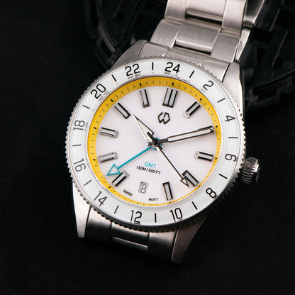 WSD9025 New Men's Automatic Watch Quartz Swiss Movement BGW9 Luminous Bezel 4-Pin GMT 150 Meters Waterproof Diving