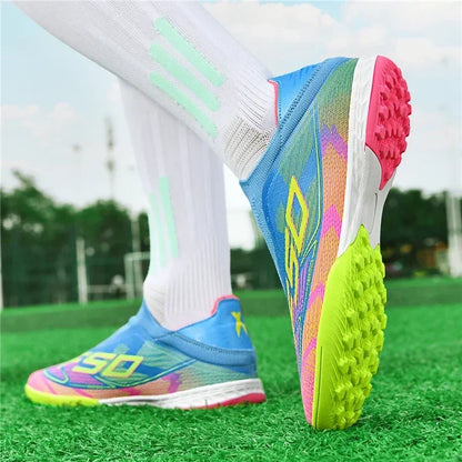 Nouvelles chaussures de football pour hommes, chaussures de match en extérieur, baskets de soccer, chaussures montantes de haute qualité, crampons antidérapants pour futsal et terrain synthétique, meilleures ventes