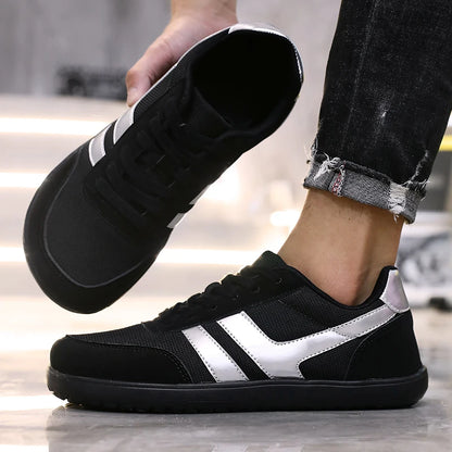 Men's tennis shoes with wide toe box, barefoot minimalist breathable comfortable outdoor walking shoes, sports casual blue shoes 2025