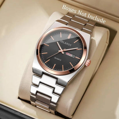 Luxury Mens Calendar Quartz Wristwatches Fashion Men Business Watches Clock Gift Reloj Hombre（Without Box）