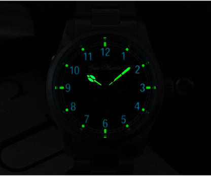 San Martin Simple Men's Watch 37mm Pilot Miyota 8215 Classic Military Explore Automatic Mechanical Watches Waterproof 100m