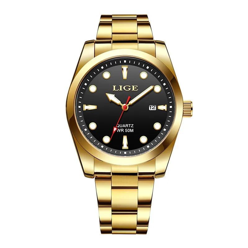 LIGE Luxe herenhorloges Casual zakelijk horloge Herenmode Waterdicht Militair herenhorloge met kwarts Montre Homme