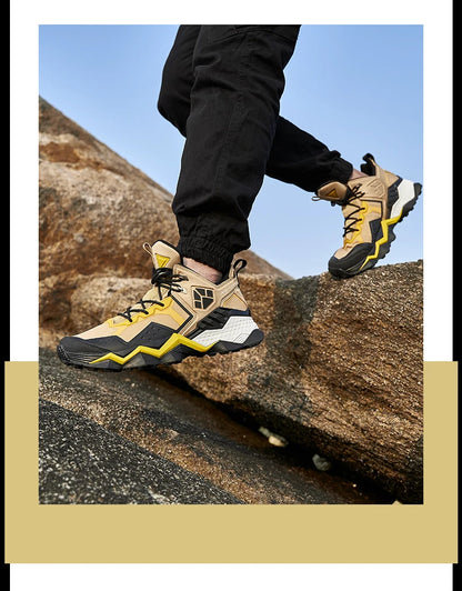 Rax Men's Waterproof Hiking Shoes Breathable Hiking Boots Outdoor Trekking Boots Sports Sneakers Tactical Shoes