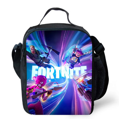 Cute Cartoon Lunch Bag Insulated Thermal Food Container Leakproof Reusable Fortnite Lunch Cooler Bag for Kids Student
