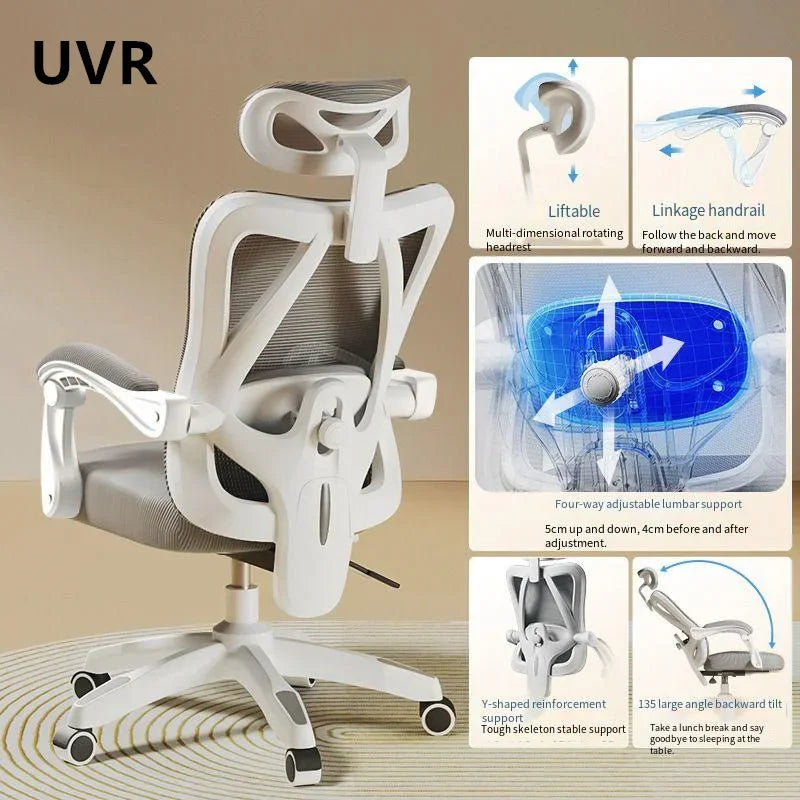 UVR Gaming Computer Chair Mesh Breathable Staff Chair Ergonomic Design Armrest Chair Sitting Comfort Home Office Chair Furniture