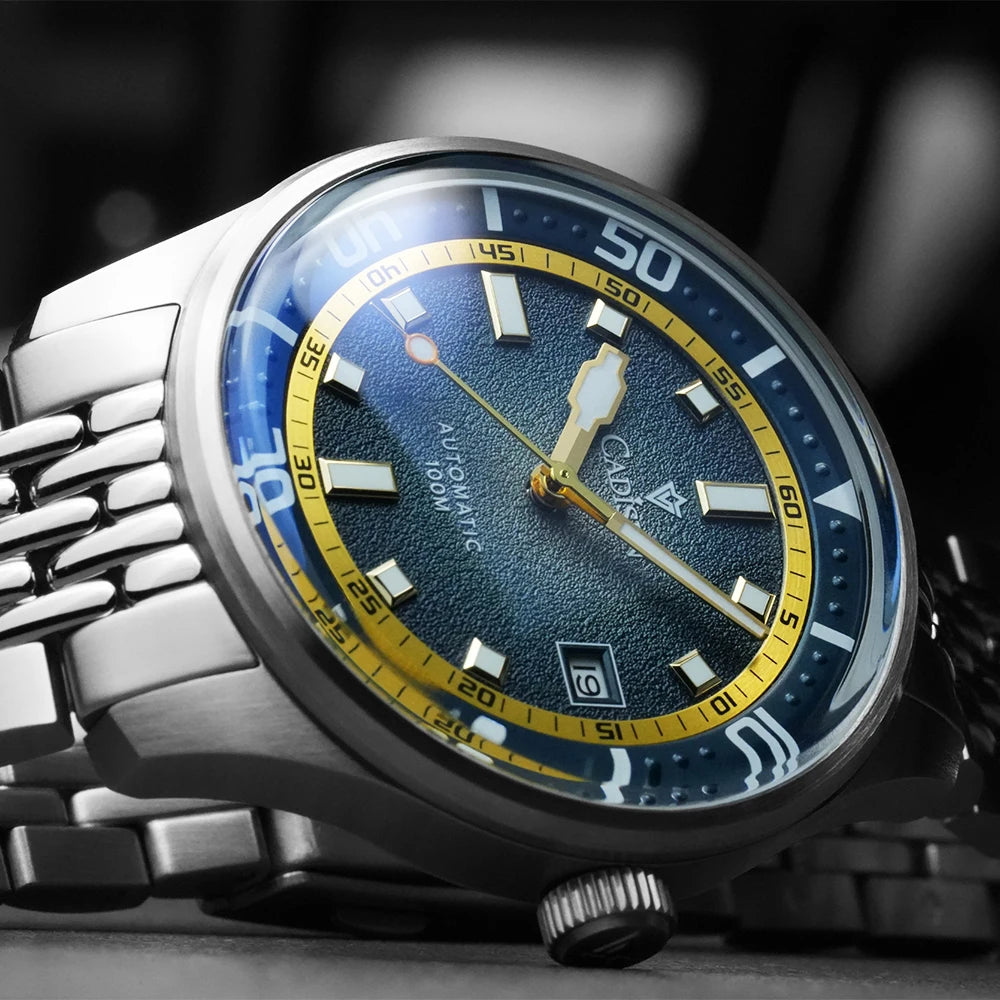 CADISEN Automatic Mechanical Watch Men's Silver Business Casual Waterproof Watch Japan MIYOTA 8215 Movement Domed Glass Men's Watch