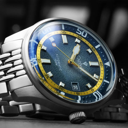 CADISEN Automatic Mechanical Watch Men's Silver Business Casual Waterproof Watch Japan MIYOTA 8215 Movement Domed Glass Men's Watch