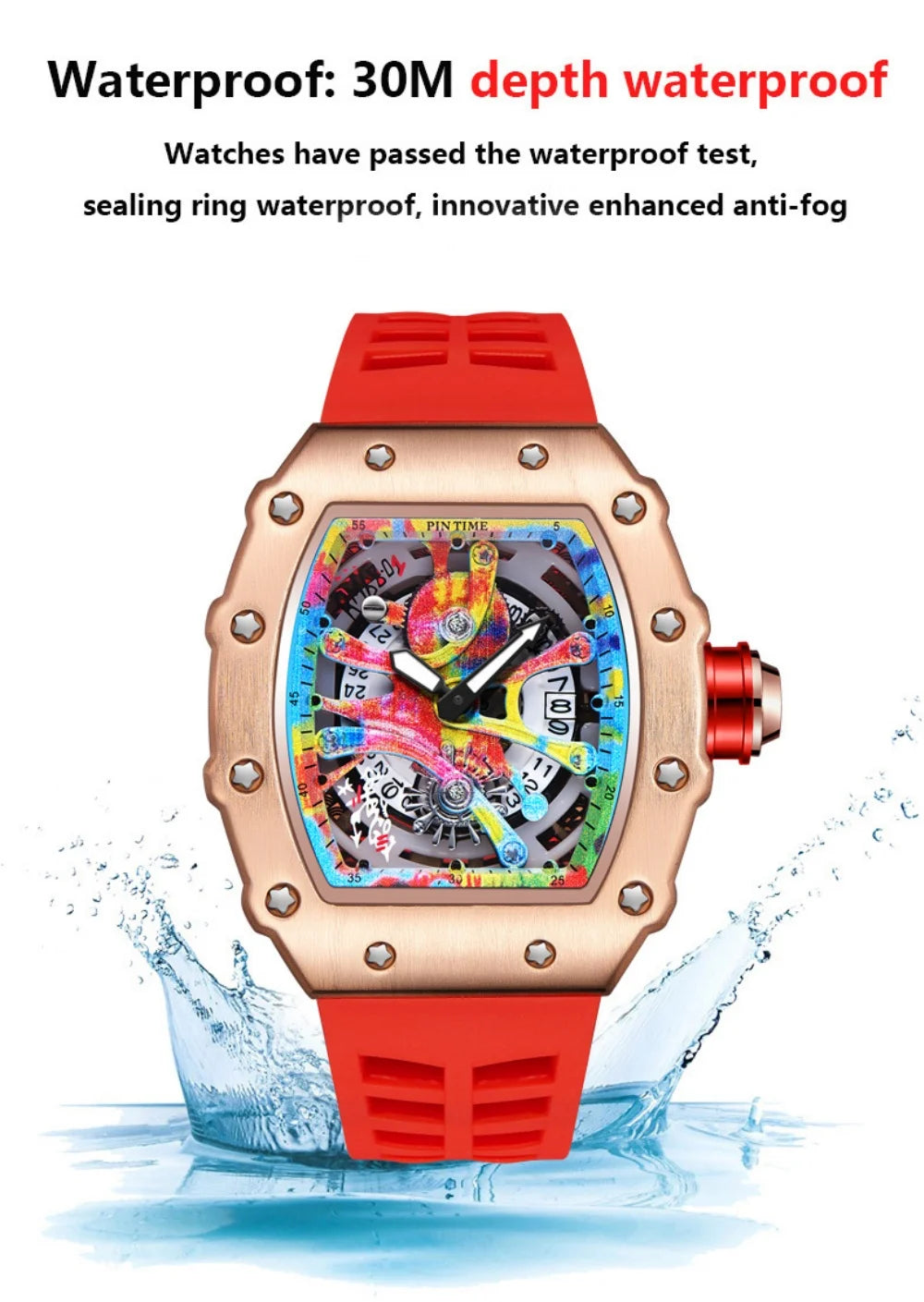 Coole herenhorloges Luxe modieuze siliconen tonvormige horloges Skelet waterdichte kwarts polshorloges Klok Relogio Masculino