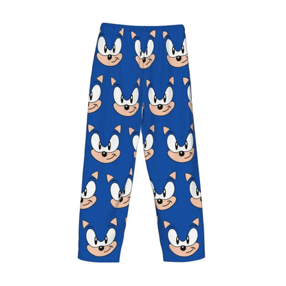 Pantalones de pijama personalizados para hombre con estampado «Soniced», con motivo de erizo, ropa de dormir, pantalones de estar por casa con bolsillos