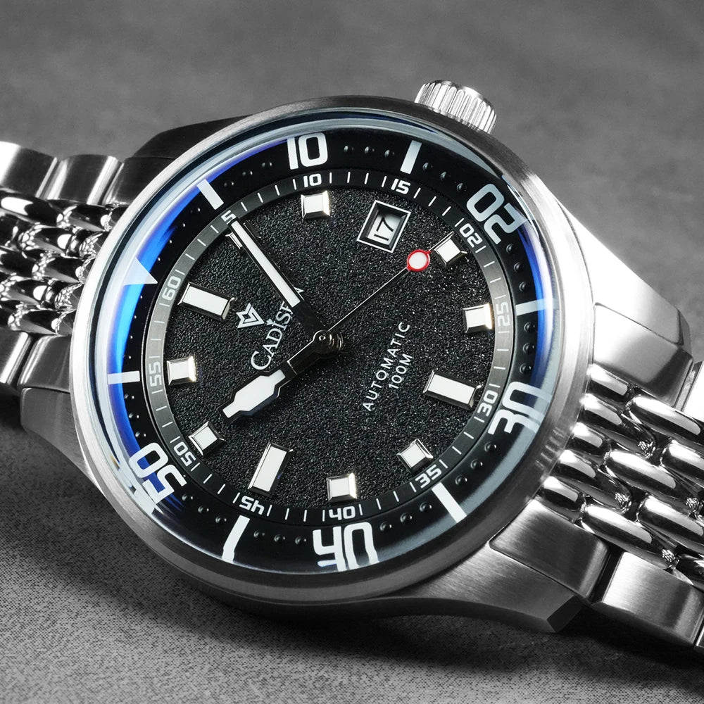 CADISEN Automatic Mechanical Watch Men's Silver Business Casual Waterproof Watch Japan MIYOTA 8215 Movement Domed Glass Men's Watch