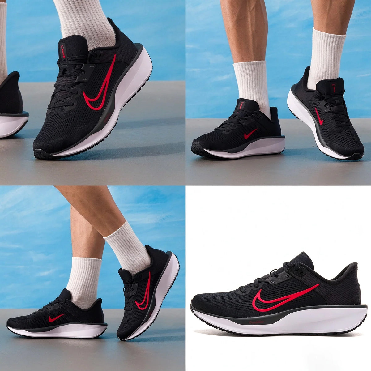 Nike FD6033-011, chaussures de course pour hommes, tige en mesh respirant, amorti léger, baskets de sport pour un usage quotidien.